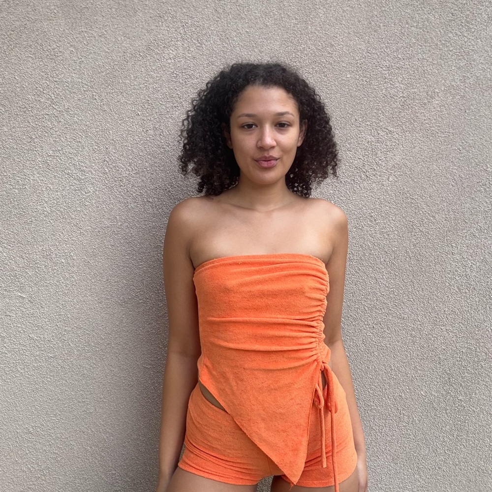 Fashion Nova Orange Strapless Set
